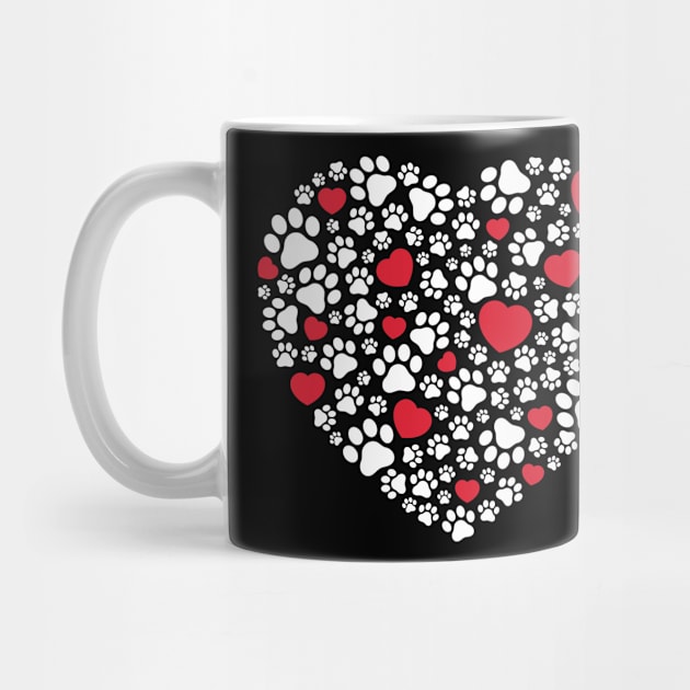 Paw Print Heartbeat by TeddyTees